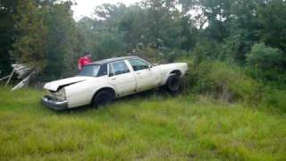 oldsmobile delta 88 derby car hits tree stump funny [upl. by Tayyebeb]