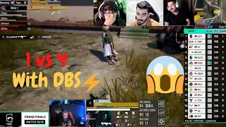 1 vs 4 With DBS PMGC 🤯  PUBG  PMGC 2022 🔥 [upl. by Arretak584]