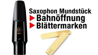 Saxophon Mundstück Bahnöffnung und Blätter Reeds  Saxophon lernen [upl. by Epul85]