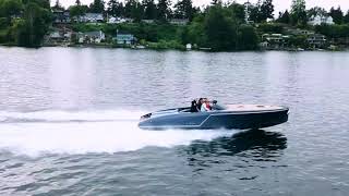 The Frauscher 1017 GT driving on Lake Washington in Seattle [upl. by Daitzman]