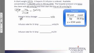 Weight Dose 4 Heparin bolus and drip [upl. by Zela]