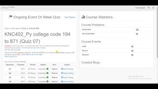 python quiz 7 college code 194 to 871  prutor python quiz 7 answers  G3G4 python quiz 7 answers [upl. by Ydac640]