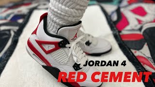 Jordan 4 Red Cement REVIEW  ON FEET [upl. by Sharyl818]