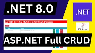 Dotnet 80  ASPNET Core MVC Full CRUD Operation Using Entity Framework Code First  MSSQL [upl. by Hezekiah426]