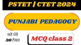 PSTET DEC 2024  PUNJABI PEDAGOGY MCQ CLASS 2 PEDAGOGY Punjabpstet pstet2024notification [upl. by Concha]