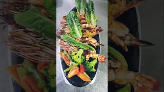 GRILLED JUMBO SHRIMP 🤤 BY CHEF BELAL chefbelal food foodie musicchef delicious piano music [upl. by Eelanej]