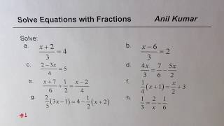 Strategies to Solve Multi Step Linear Equations with Fractions [upl. by Matheson69]