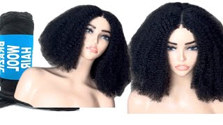 🥹Im so shook 1 curly crochet Afro wig using Brazilian wool💋💋 [upl. by Kristine]