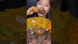 Maddy eats eating chicken biryani and chicken legs piece eatingasmr [upl. by Navac655]