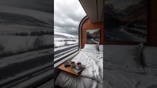 Luxury Train Bedroom with Stunning Snowfall Views  Serene Scapes [upl. by Kiker]