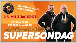 Genomgång amp Analys av Europatipset  Supersöndag LIVE [upl. by Akiemat381]