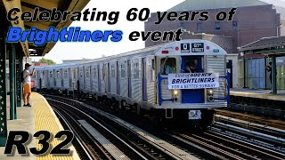 ⁴ᴷ⁶⁰ R32 MTA NYTM Celebrating 60 years of the Brightliners event  Ride through Coney Island Yard [upl. by Hoskinson]