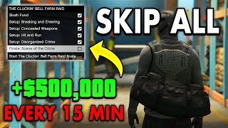 EASY SKIP ALL SETUP MISSIONS IN THE CLUCKIN BELL FARM RAID HEIST IN GTA 5 ONLINE [upl. by Campos]