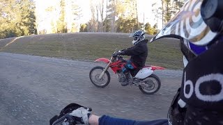 Kdx 200 vs crf 250x Drag racing and MORE [upl. by Tillio]