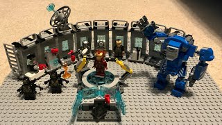 Lego Marvel Avengers 76125 Iron Man Hall of Armor Build  Review [upl. by Noonberg666]