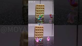 Waffle falling over meme with baby opila birds 3D vs 2D animation [upl. by Chilson]