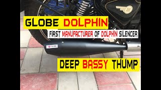 GLOBE DOLPHIN SILENCER FOR ROYAL ENFIELD CLASSIC 350\500  BULLET  BRAND GLOBE [upl. by Gonyea589]