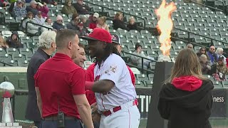 Barnstormers celebrate 22 championship before 23 home opener [upl. by Idner]