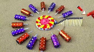 Diwali Lot Of chit Put Crackers Vs Ground Chakkar Vs Matchstick Chain Reaction Dominos  Crackers 😱 [upl. by Eirojram503]