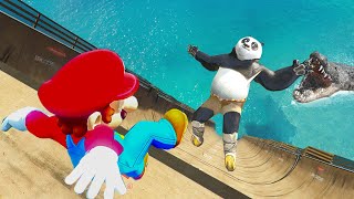 GTA 5 MARIO vs KUNG FU PANDA vs TAI LUNG vs KAI Funny Ragdolls 31 Euphoria physics funny moments [upl. by Ailaht503]