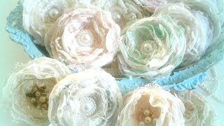 Shabby Chic Flower Tutorial  Tattered Chic Blooms [upl. by Tarton]