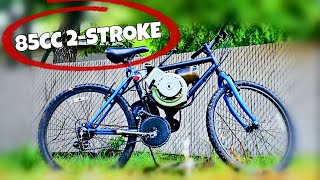 2stroke 85cc motorized bicycle Motorised bike in action [upl. by Malin836]