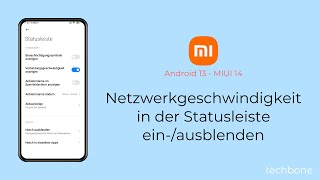 Netzwerkgeschwindigkeit in der Statusleiste einausblenden  Xiaomi Android 13  MIUI 14 [upl. by Adnomar]