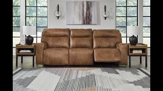 Game Plan Leather Power Reclining Sofa by Ashley U1520615  SpeedyFurniturecom [upl. by Torras]