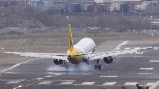 Aborted landing with touchdown in crosswind [upl. by Odicalp]