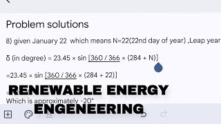 NPTEL Renewable Energy Engineering Solar Wind and Biomass Energy Systems Assignment  1 2024 week1 [upl. by Esimorp]