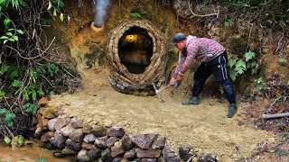 Underground shelter and warm winter stove for survival [upl. by Gianni384]