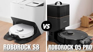 Roborock S8 vs Roborock Q5 Pro  Which One Is Better Specs Comparison [upl. by Ader]