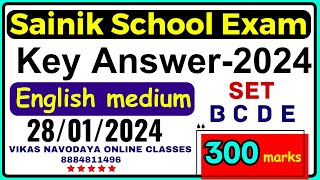 sainik school entrance exam key answer 2024 class 6th in English medium series  BCD [upl. by Gerik272]