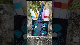 beautiful water lily pond painting on pen holder art shorts viralvideo [upl. by Mari]