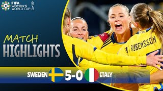 Sverige vs Italien 50  Mål och Höjdpunkter  VM Fotboll Damer 2023 [upl. by Faulkner]