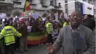 Ethiopians demonstrate outside Saudi embassy in London [upl. by Anomas]