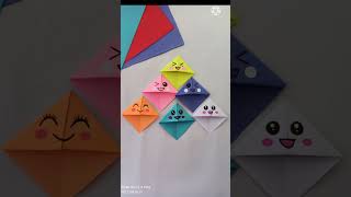 EASY ORIGAMI BOOKMARKS WITH PAPERPAPER CRAFT BOOKMARKSshorts [upl. by Siurtemed]