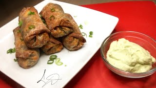 How to make Vegan Southwestern Egg Rolls with Cumin Avocado Cream [upl. by Cynara]