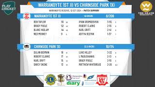 Warrandyte 1st XI v Chirnside Park 1XI [upl. by Radek630]