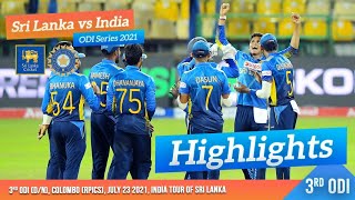 3rd ODI Highlights  Sri Lanka vs India 2021 [upl. by Ellevart]