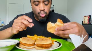 Great Value Chicken Sandwich and Fries Mukbang [upl. by Nnyled147]