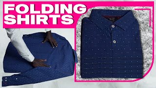 How to Fold a Long Sleeve Shirt to Save Space or for Travel 3 Seconds Shirt Folding Hack [upl. by Bal]