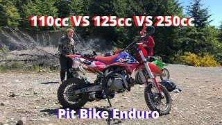 110cc vs 125cc vs 250cc  Pit Bike Exploration [upl. by Acysej321]