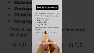 Questão de Média Aritmética matematicaconcursos matemática [upl. by Burr]