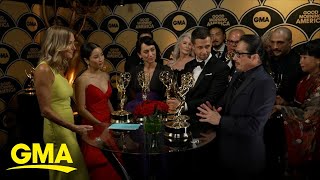 Backstage at the 76th Emmy Award winners [upl. by Odlanar]