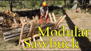 Making and Using Modular Sawbucks  Efficient Firewood Cutting [upl. by Lance672]