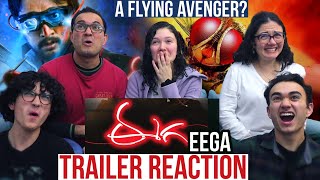 EEGA TRAILER REACTION  SS Rajamouli  MaJeliv Indian Reactions  a flying avenger Okay [upl. by Gerdi]