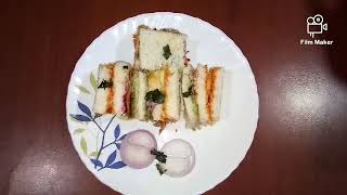 Three layered Sandwich Recipetasty breakfastinstant recipe [upl. by Nnaeilsel]