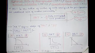 🔴 7  Marginal Rate of Technical Substitution  Marginal Rate of Transformation  MRTS MRT amp MOC [upl. by Mella]