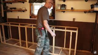 DIY KITCHEN CABINET FRAMING  TIMBER FRAME CABIN  OFF GRID HOMESTEAD [upl. by Abramo]